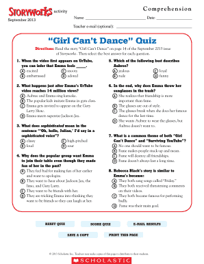 Girl Can&#039;t Dance Quiz Answers  Form