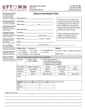 Uptown Eye Specialists Referral Form