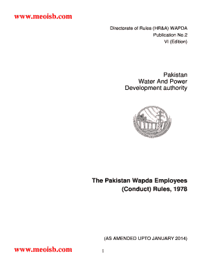 Wapda Employees Conduct Rules 1978 PDF  Form