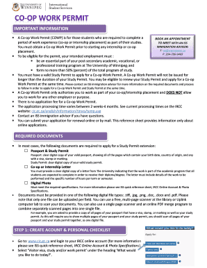 Coop Work Permit  Form