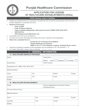 Phc License Form Download