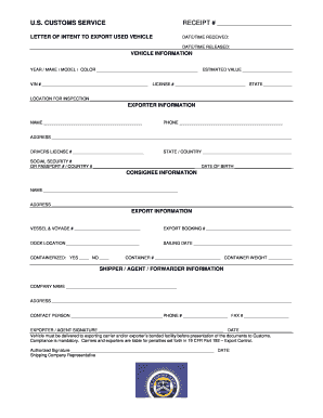 Letter of Intent Sample for Export  Form