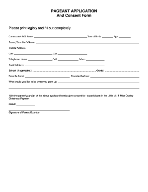 Pageant Application Form