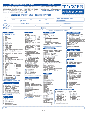 Tower Radiology Centers Script  Form