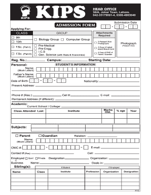 Kips Academy  Form