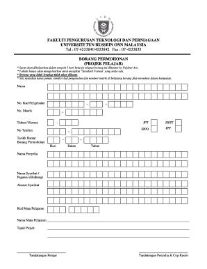 Pengurusan Teknologi Uthm  Form