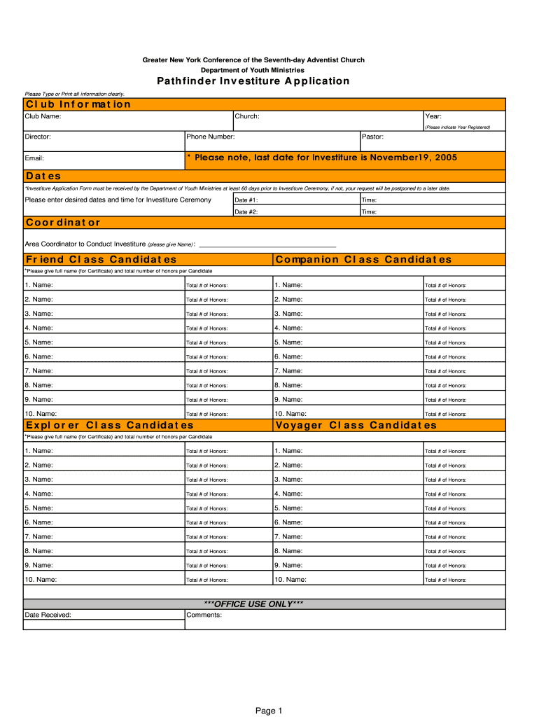 Pathfinder Investiture Application  GNYC Youth 2005-2024