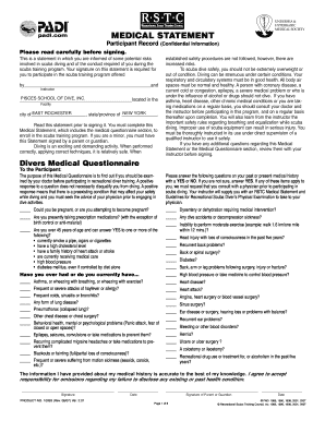 Rstc Medical Statement  Form