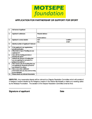 Motsepe Foundation Funding Application Form Sports