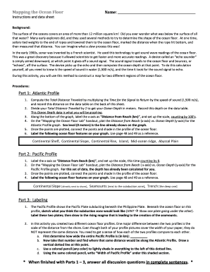 Mapping the Ocean Floor Lab Answer Key  Form