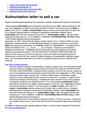 Car Authorization Letter  Form