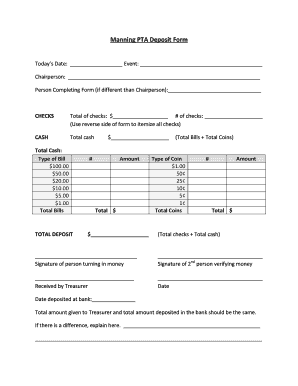 Pta Deposit Form