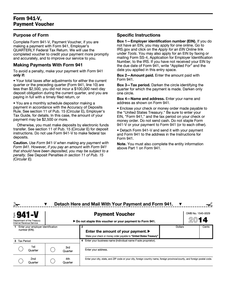 941 V 20142024 Form Fill Out and Sign Printable PDF Template