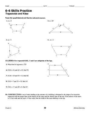 6 6 Practice Trapezoids and Kites  Form