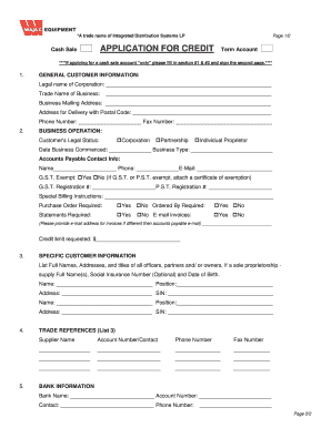 Credit Application Wajax  Form