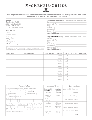 US Order Form MacKenzie Childs