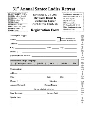 Santee Ladies Retreat  Form