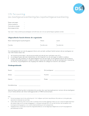 Dsi Screening  Form