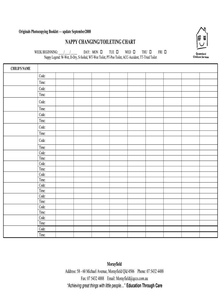  NAPPY CHANGINGTOILETING CHART BQCCSb Welcome 2008-2024