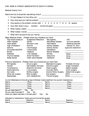 Medical History Intake Form