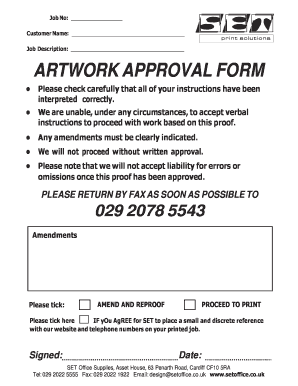 Art Approval Form