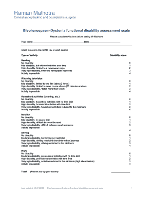 Disability Rating Scale PDF  Form