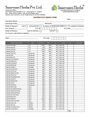 Sarvasri Herbal Products  Form