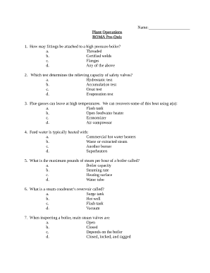 Local 501 Boma Practice Test  Form