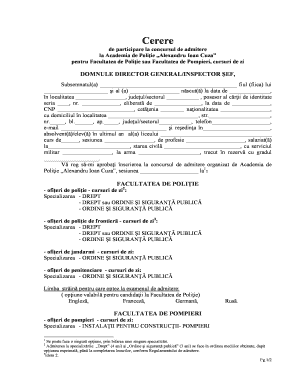 Model Cerere Inscriere Politie Completata  Form