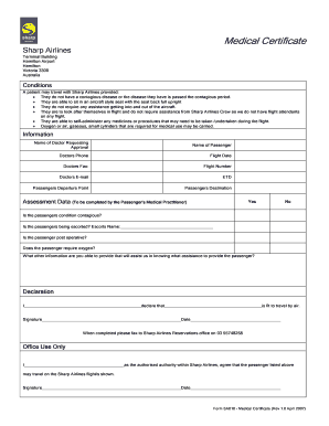 Medical Certificate for Travelling Abroad Sample  Form