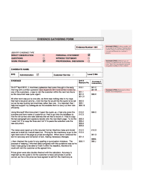 Evidence Gathering Form