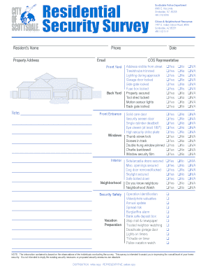 Security Survey  Form