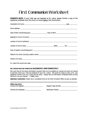 First Holy Communion Worksheets Pdf - Fill Out and Sign Printable PDF  Template | signNow