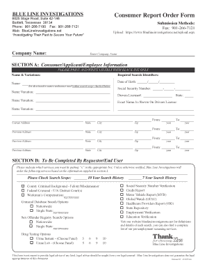 Blueline Investigations  Form