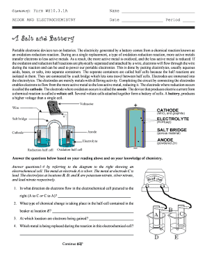 A Salt and Battery Worksheet Answers  Form