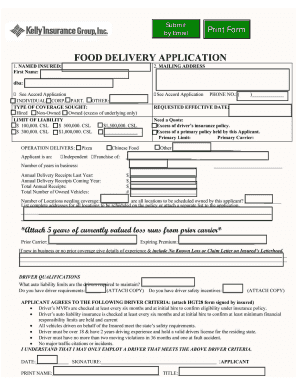 Fast Food Insurance Certificate PDF  Form