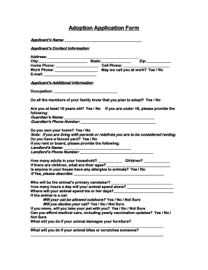 Adoption Application PDF  Form