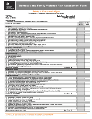 Domestic Violence Printable Materials  Form