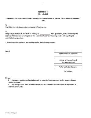 Form 46 Income Tax