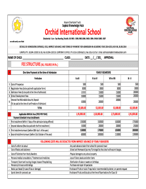 Orchid School Fees  Form