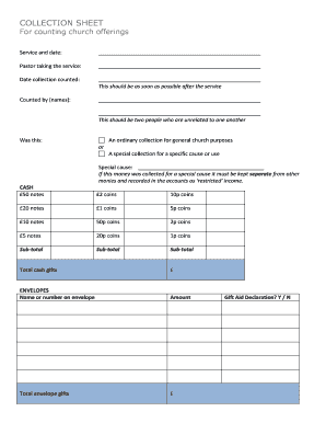 Church Offering Counting Form