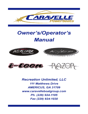  Caravelle Boat Owners Manual 2014