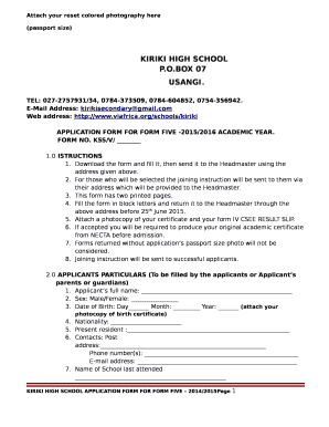 Kiriki Secondary School  Form