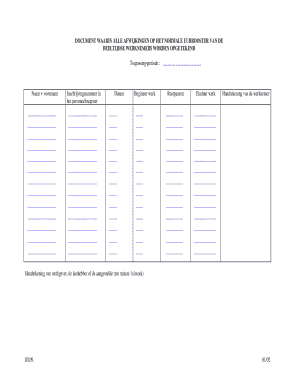 Document Afwijking Uurrooster  Form