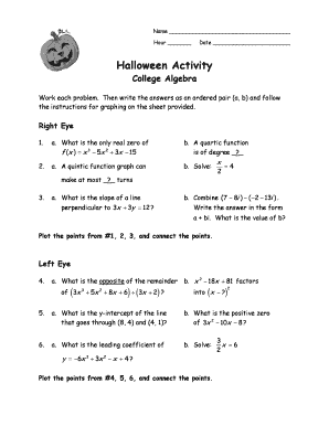 Halloween Activity PreCalc Designated Deriver Wikispaces  Form