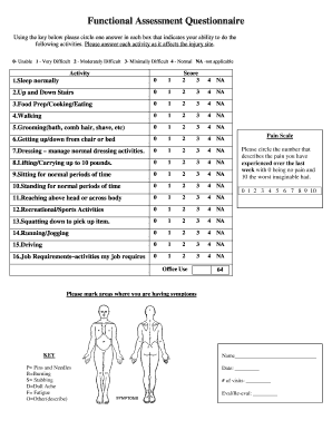 Functional Assessment Questionnaire  Form