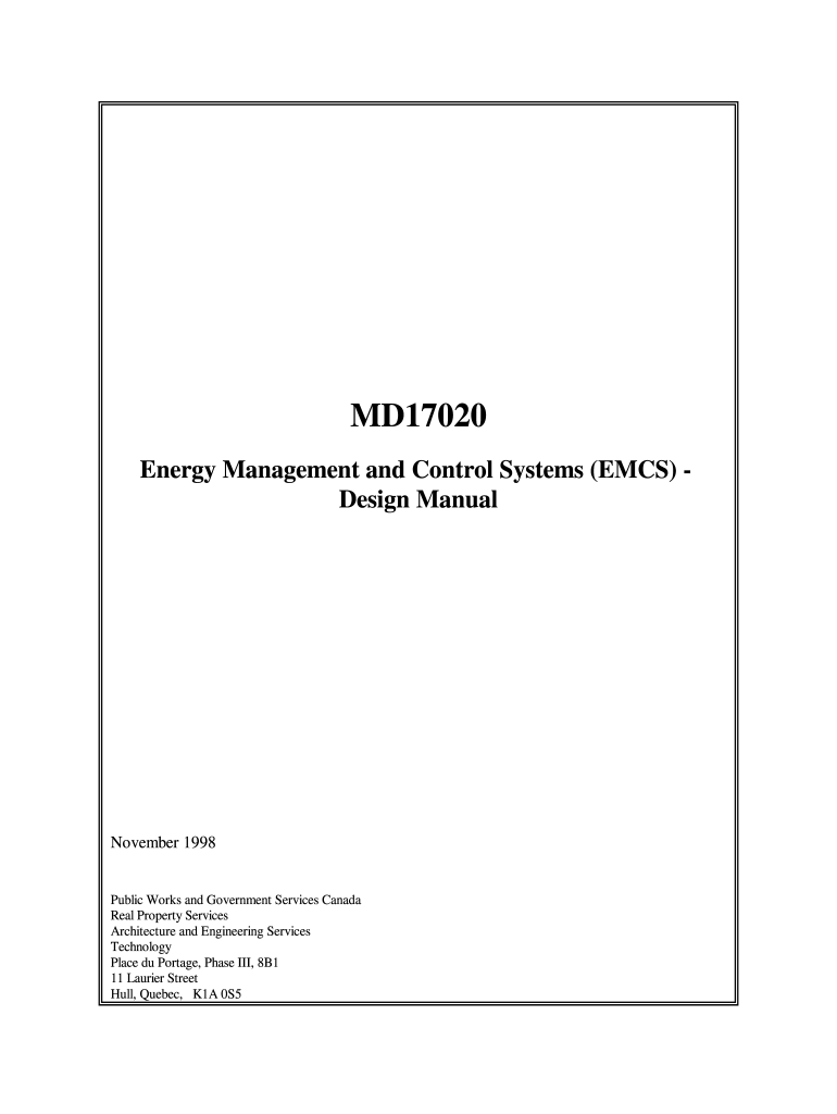 Energy Management and Control Systems EMCS Design Manual 1998-2025