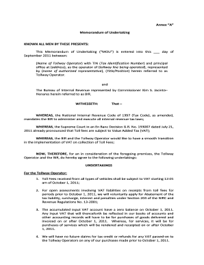 Memorandum of Undertaking Sample Philippines  Form