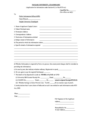 Rti Form PDF