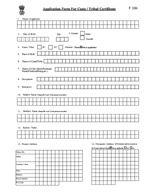 Tribal Certificate Siam Dan  Form